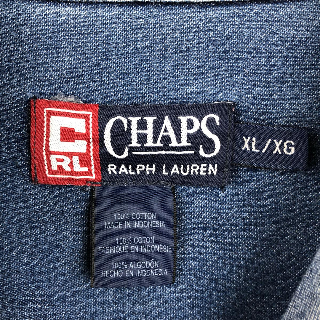 Ralph Lauren CHAPS Long Sleeve Button Down Denim Shirt Men's XL cotton blue type Vintage Second Hand