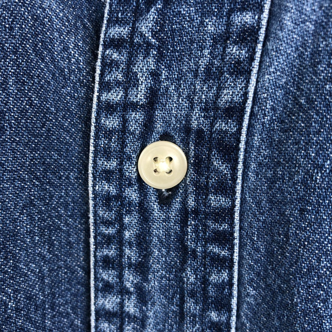 Ralph Lauren CHAPS Long Sleeve Button Down Denim Shirt Men's XL cotton blue type Vintage Second Hand
