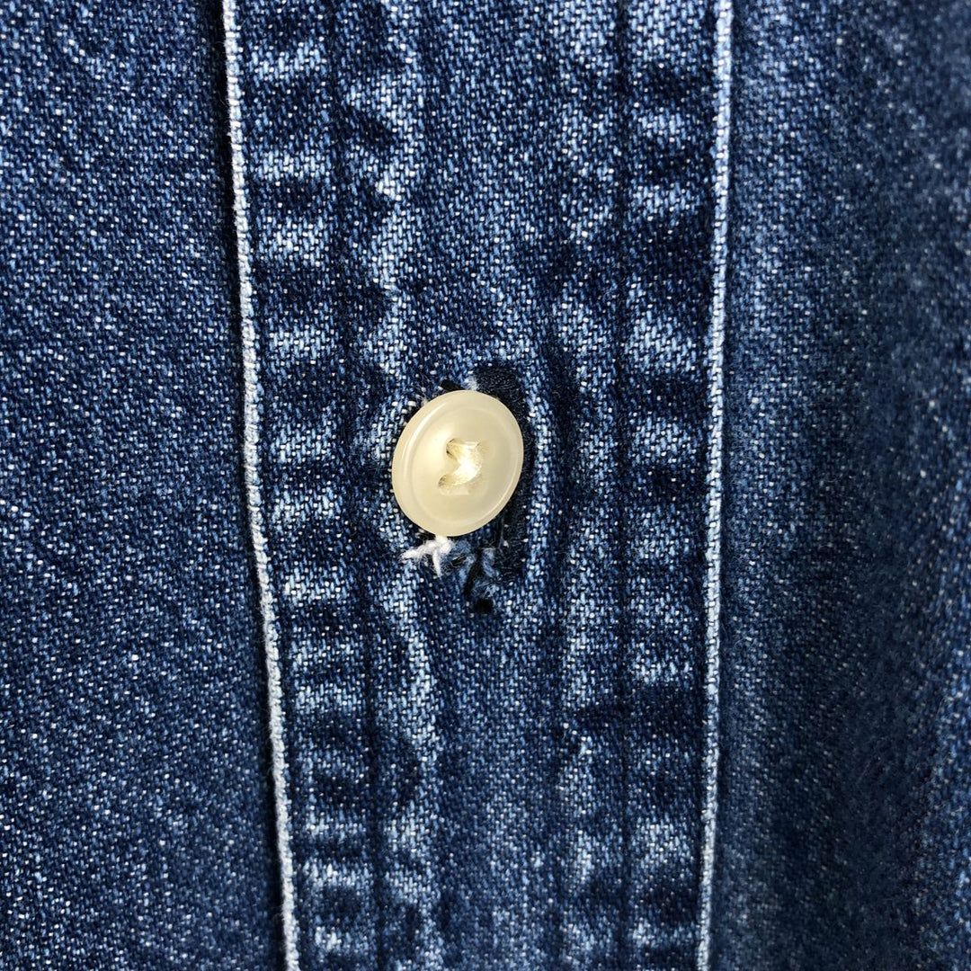 Ralph Lauren CHAPS Long Sleeve Button Down Denim Shirt Men's XL cotton blue type Vintage Second Hand