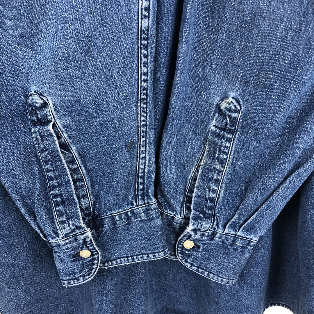 Ralph Lauren CHAPS Long Sleeve Button Down Denim Shirt Men's XL cotton blue type Vintage Second Hand
