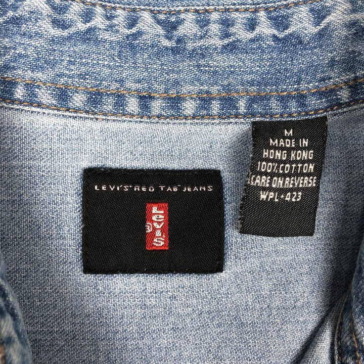 90'S Levi's RED TAB Long-Sleeve Denim Shirt, Men's Size M (approx.), Vintage cotton blue type Vintage Second Hand