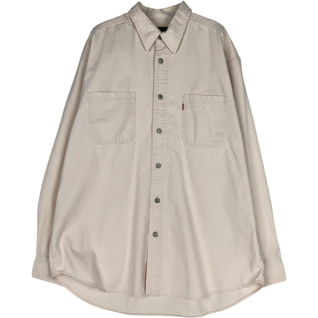 90'S Levi's RED TAB Long-Sleeve White Denim Shirt, Men's Size L (approx.), Vintage cotton white type Vintage Second Hand