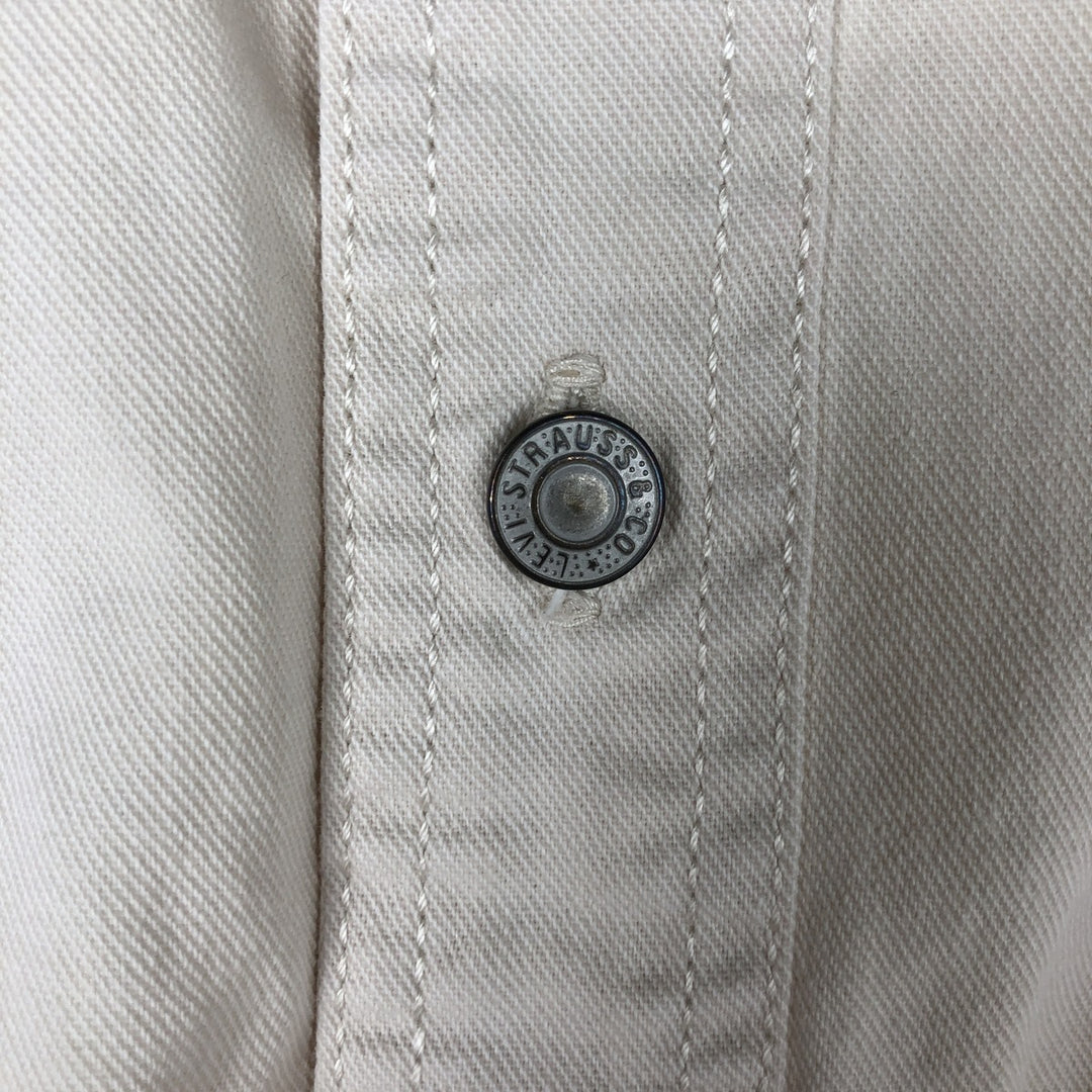 90'S Levi's RED TAB Long-Sleeve White Denim Shirt, Men's Size L (approx.), Vintage cotton white type Vintage Second Hand