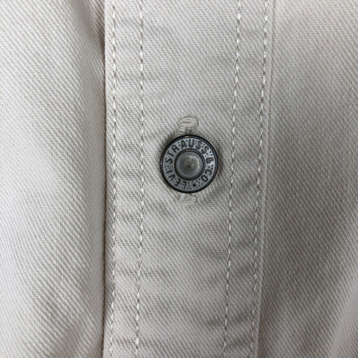 90'S Levi's RED TAB Long-Sleeve White Denim Shirt, Men's Size L (approx.), Vintage cotton white type Vintage Second Hand