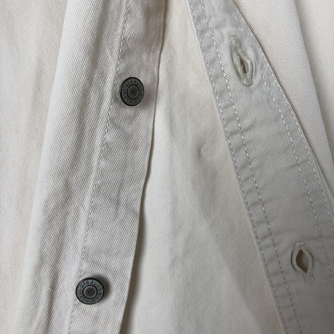 90'S Levi's RED TAB Long-Sleeve White Denim Shirt, Men's Size L (approx.), Vintage cotton white type Vintage Second Hand