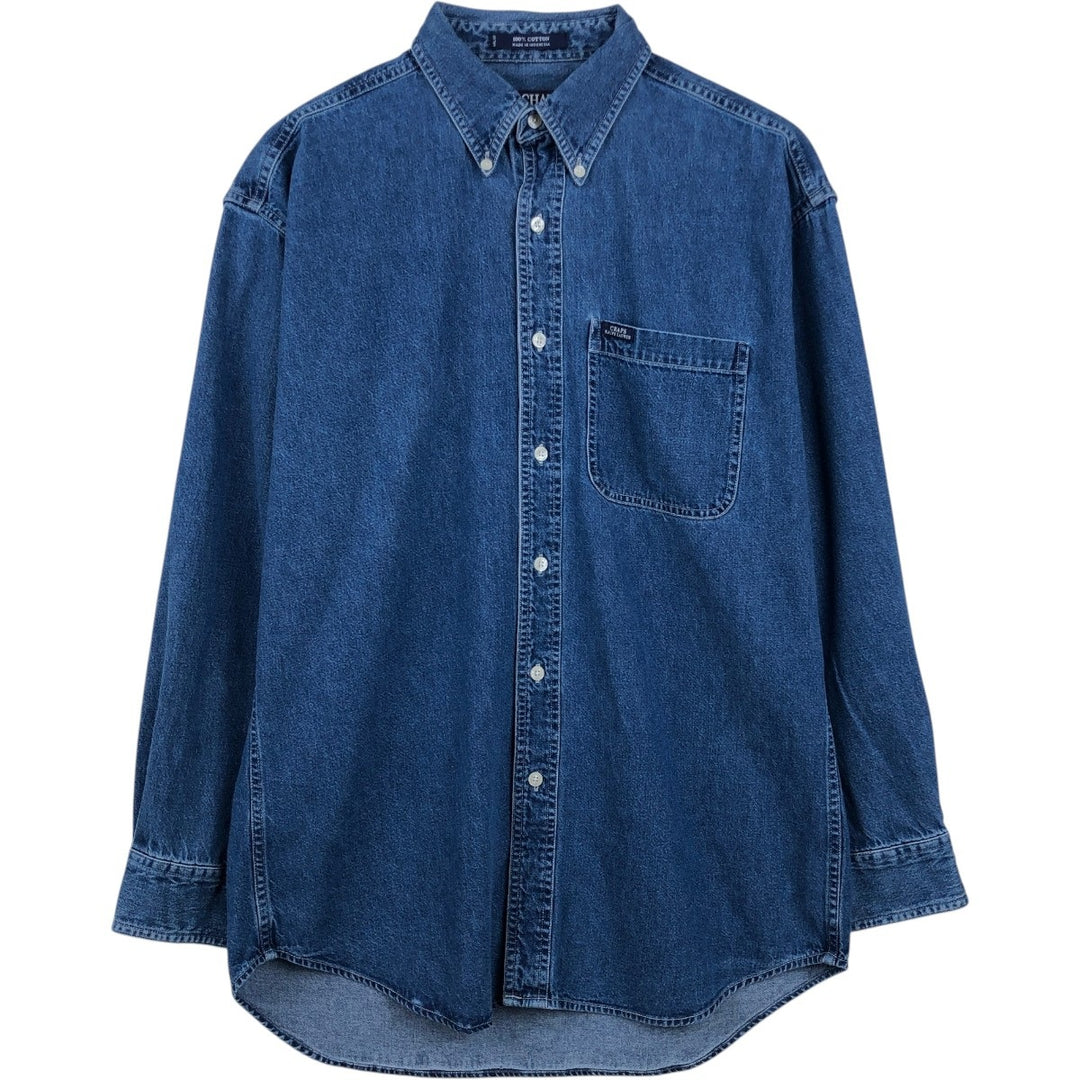 Ralph Lauren Chaps long-sleeved button-down denim shirt, men's size M cotton blue type Vintage Second Hand