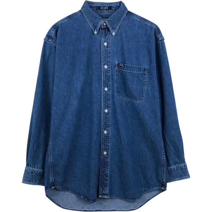 Ralph Lauren Chaps long-sleeved button-down denim shirt, men's size M cotton blue type Vintage Second Hand