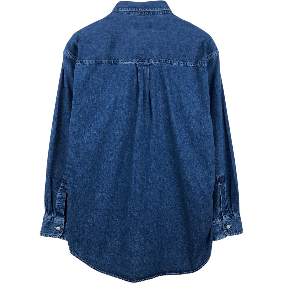 Ralph Lauren Chaps long-sleeved button-down denim shirt, men's size M cotton blue type Vintage Second Hand