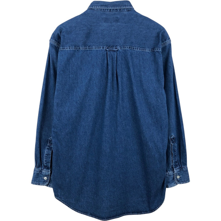 Ralph Lauren Chaps long-sleeved button-down denim shirt, men's size M cotton blue type Vintage Second Hand