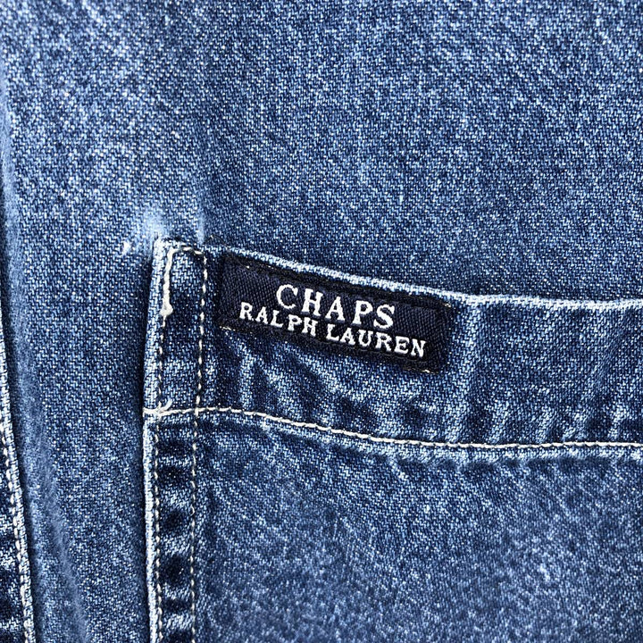 Ralph Lauren Chaps long-sleeved button-down denim shirt, men's size M cotton blue type Vintage Second Hand