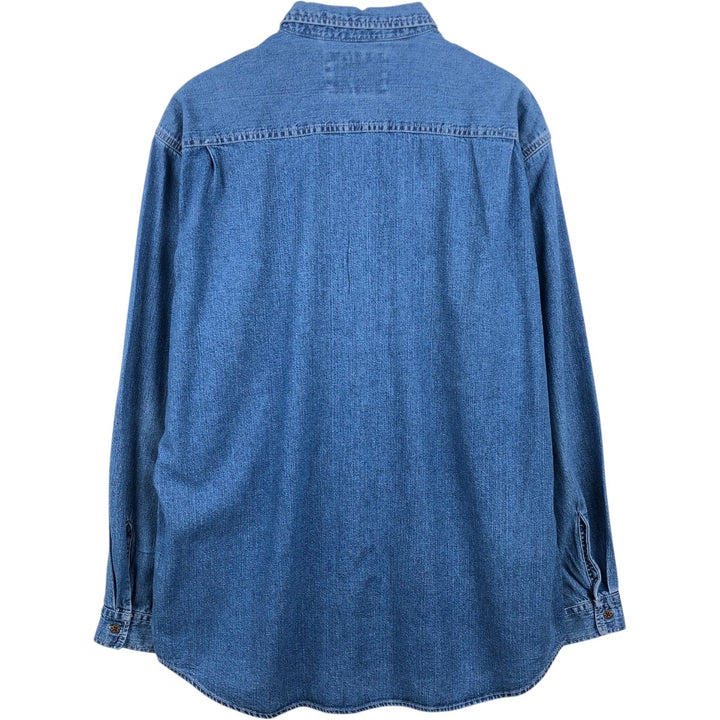 90'S Levi's Long Sleeve Denim Shirt, Men's Size L, Vintage cotton blue type Vintage Second Hand