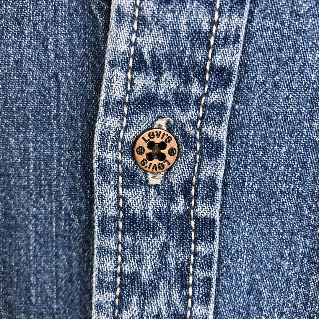 90'S Levi's Long Sleeve Denim Shirt, Men's Size L, Vintage cotton blue type Vintage Second Hand