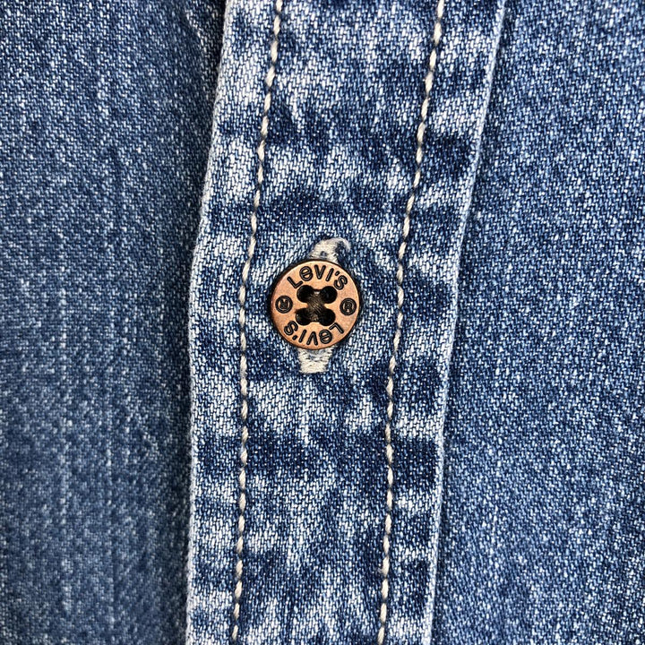 90'S Levi's Long Sleeve Denim Shirt, Men's Size L, Vintage cotton blue type Vintage Second Hand