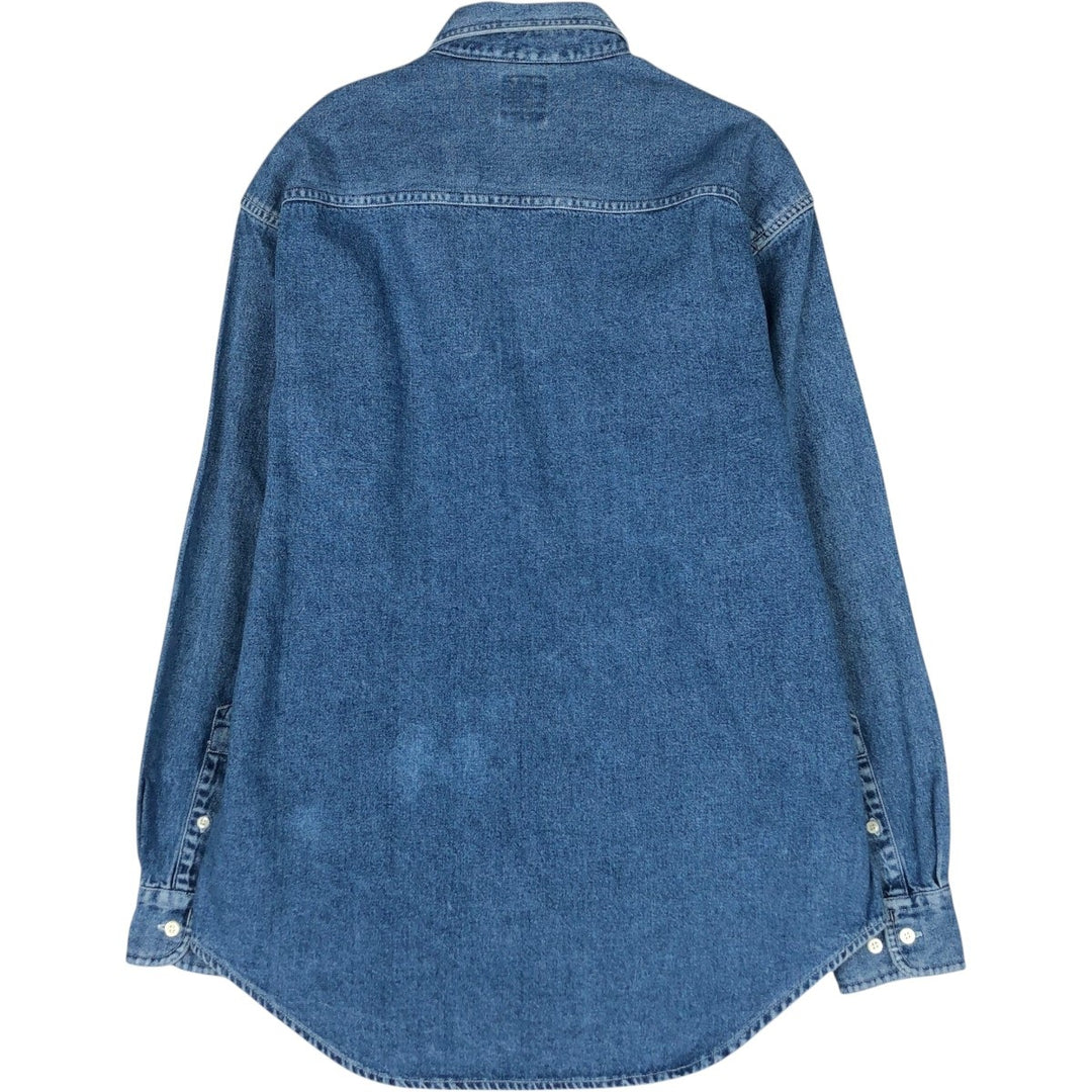 90'S GAP DENIM Old GAP Long-Sleeve Denim Shirt Men's Size M (Equivalent) Vintage cotton blue type Vintage Second Hand