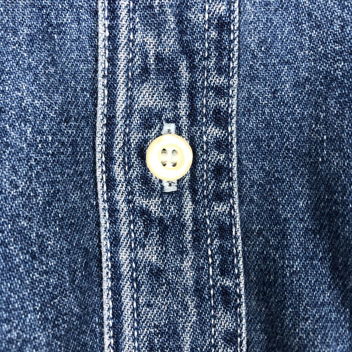 90'S GAP DENIM Old GAP Long-Sleeve Denim Shirt Men's Size M (Equivalent) Vintage cotton blue type Vintage Second Hand