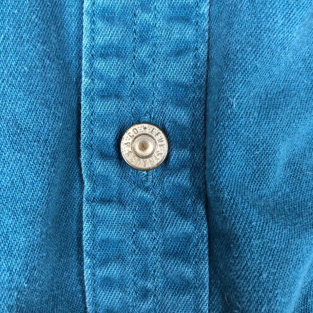 Levi's long sleeve denim shirt, men's size L cotton green type Vintage Second Hand
