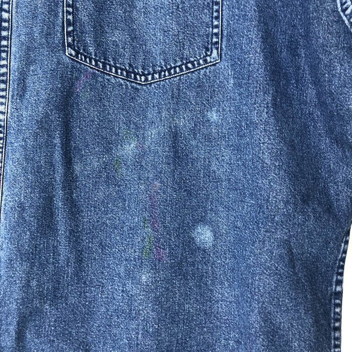 90'S Ralph Lauren CHAPS Long-Sleeve Denim Shirt, Men's XL (approx.), Vintage cotton blue type Vintage Second Hand