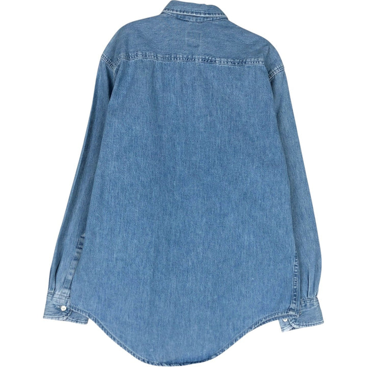 90'S GAP DENIM Old GAP Long Sleeve Button-Down Denim Shirt Made in USA Men's Size S (Equivalent) Vintage cotton blue type Vintage Second Hand