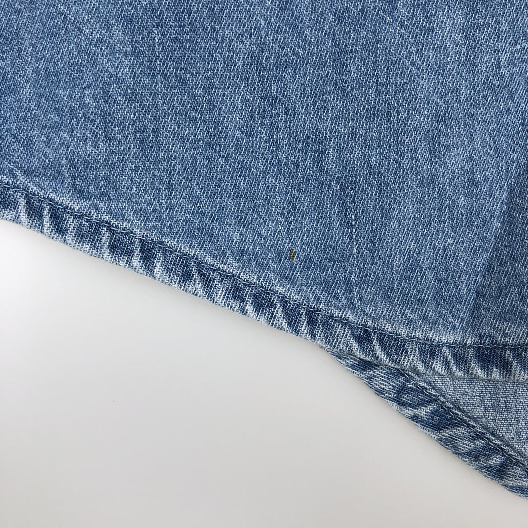 90'S GAP DENIM Old GAP Long Sleeve Button-Down Denim Shirt Made in USA Men's Size S (Equivalent) Vintage cotton blue type Vintage Second Hand