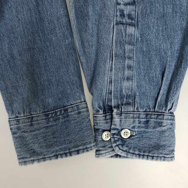 90'S GAP DENIM Old GAP Long Sleeve Button-Down Denim Shirt Made in USA Men's Size S (Equivalent) Vintage cotton blue type Vintage Second Hand