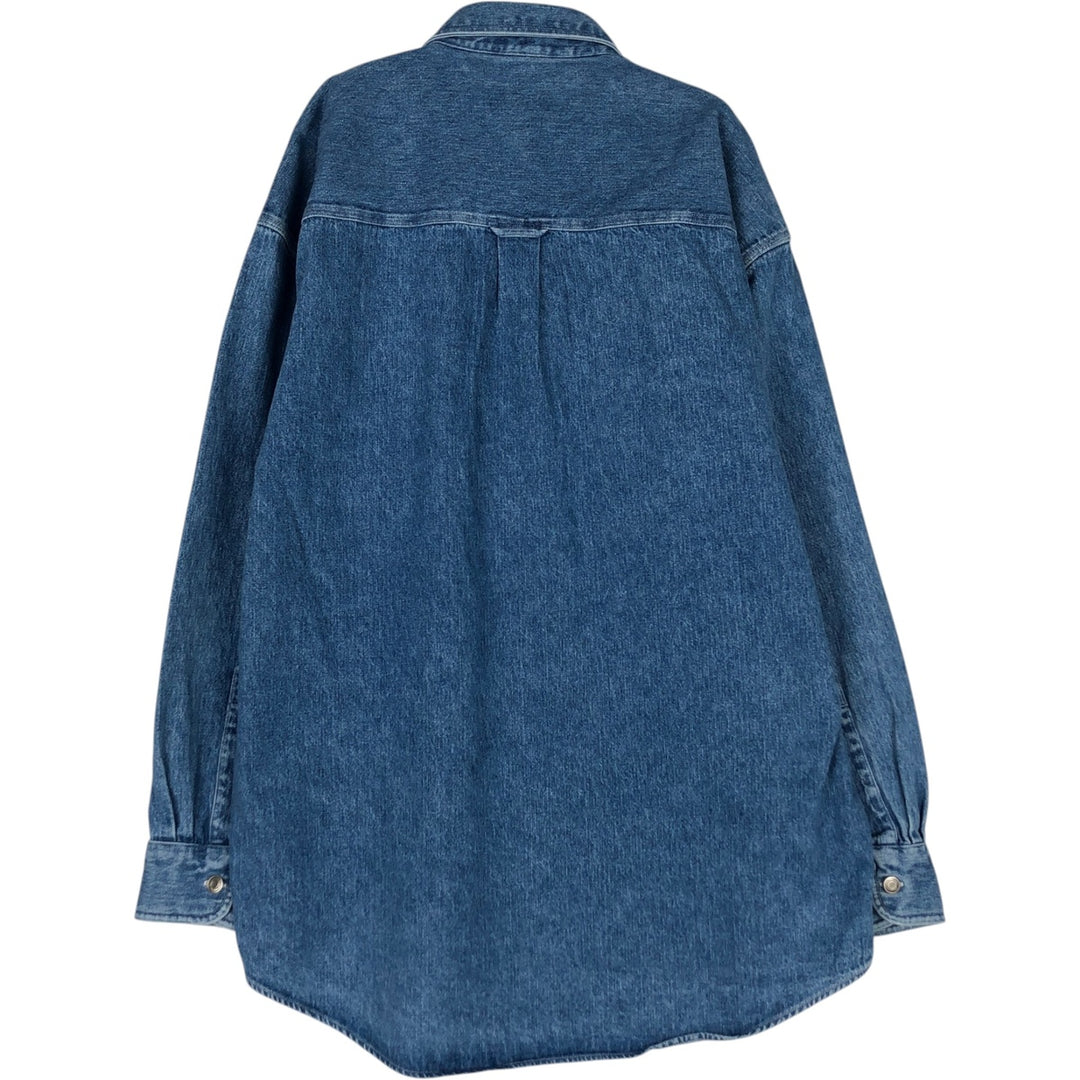 1990'S Ralph Lauren CHAPS Long-Sleeve Denim Shirt, Men's Size L (approx.), Vintage cotton blue type Vintage Second Hand