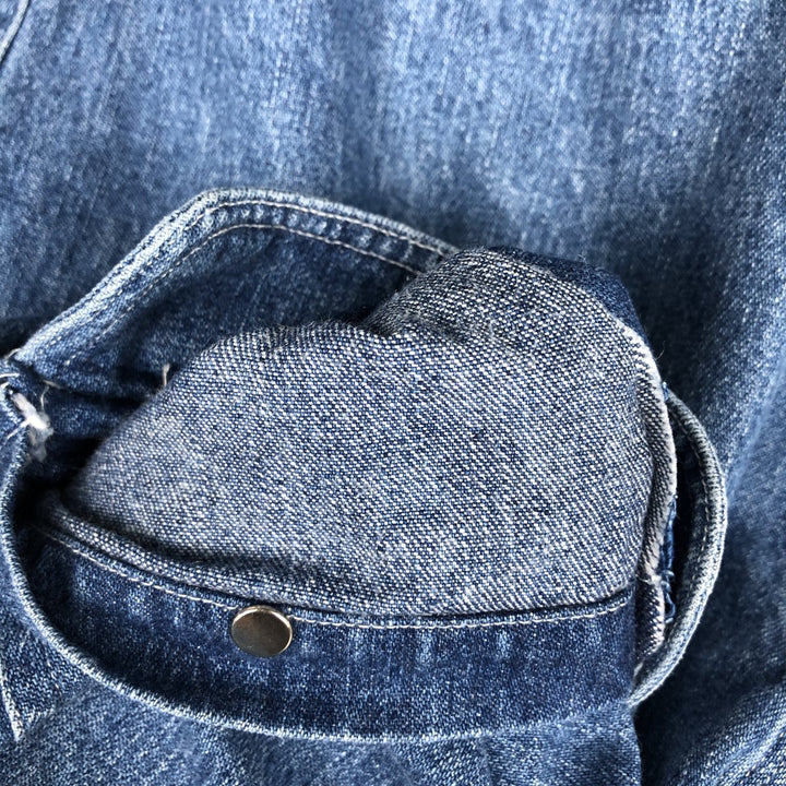 1990'S Ralph Lauren CHAPS Long-Sleeve Denim Shirt, Men's Size L (approx.), Vintage cotton blue type Vintage Second Hand