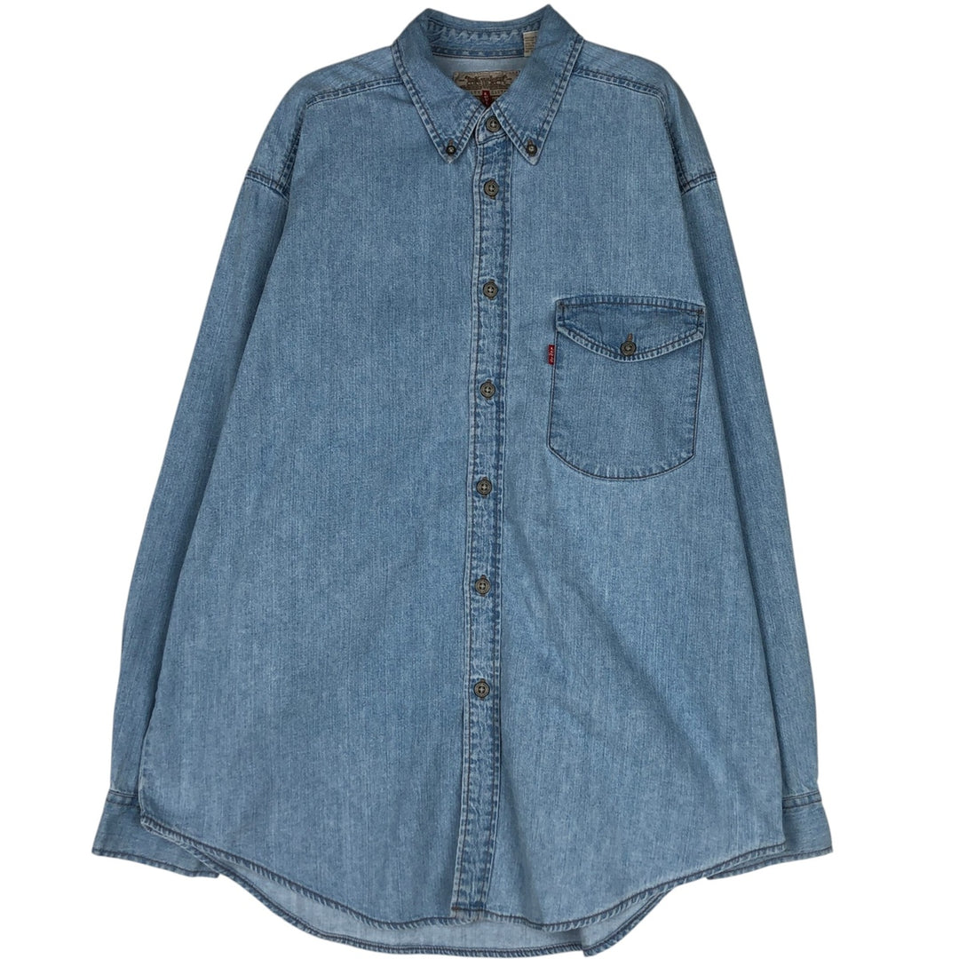 Levi's RED TAB Long-Sleeve Button-Down Denim Shirt, Men's Size L (approx.) cotton blue type Vintage Second Hand