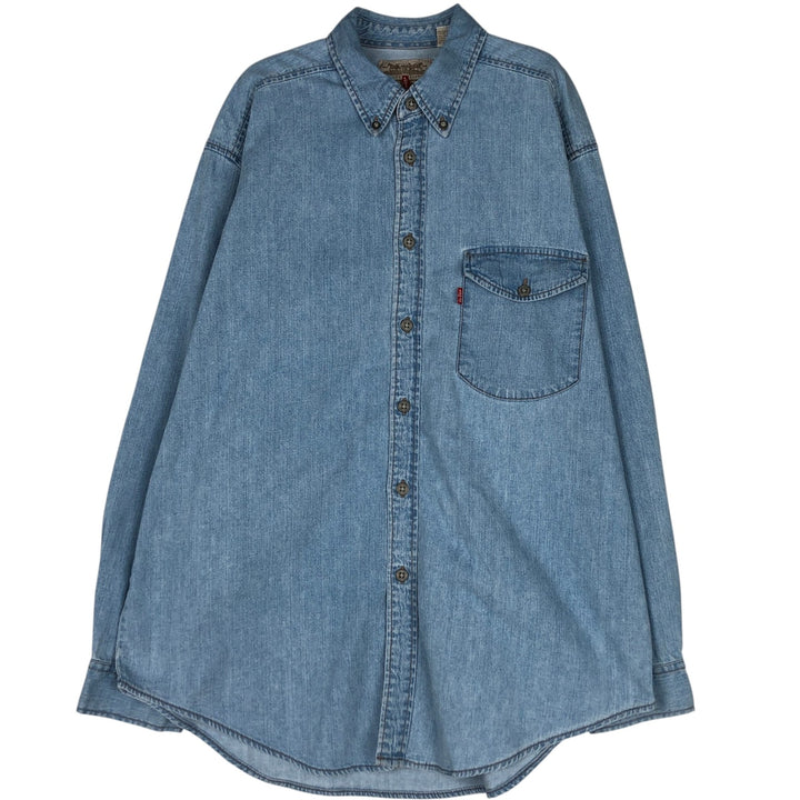 Levi's RED TAB Long-Sleeve Button-Down Denim Shirt, Men's Size L (approx.) cotton blue type Vintage Second Hand