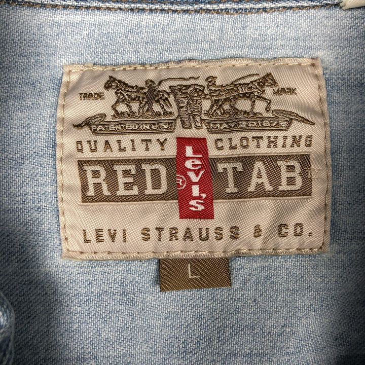 Levi's RED TAB Long-Sleeve Button-Down Denim Shirt, Men's Size L (approx.) cotton blue type Vintage Second Hand