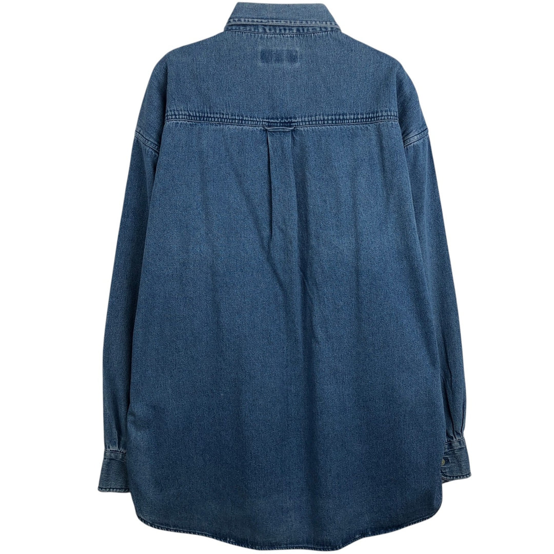 Ralph Lauren CHAPS Long Sleeve Button Down Denim Shirt Men's L Size cotton blue type Vintage Second Hand