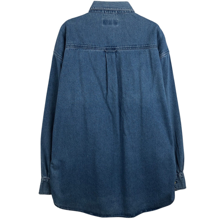 Ralph Lauren CHAPS Long Sleeve Button Down Denim Shirt Men's L Size cotton blue type Vintage Second Hand