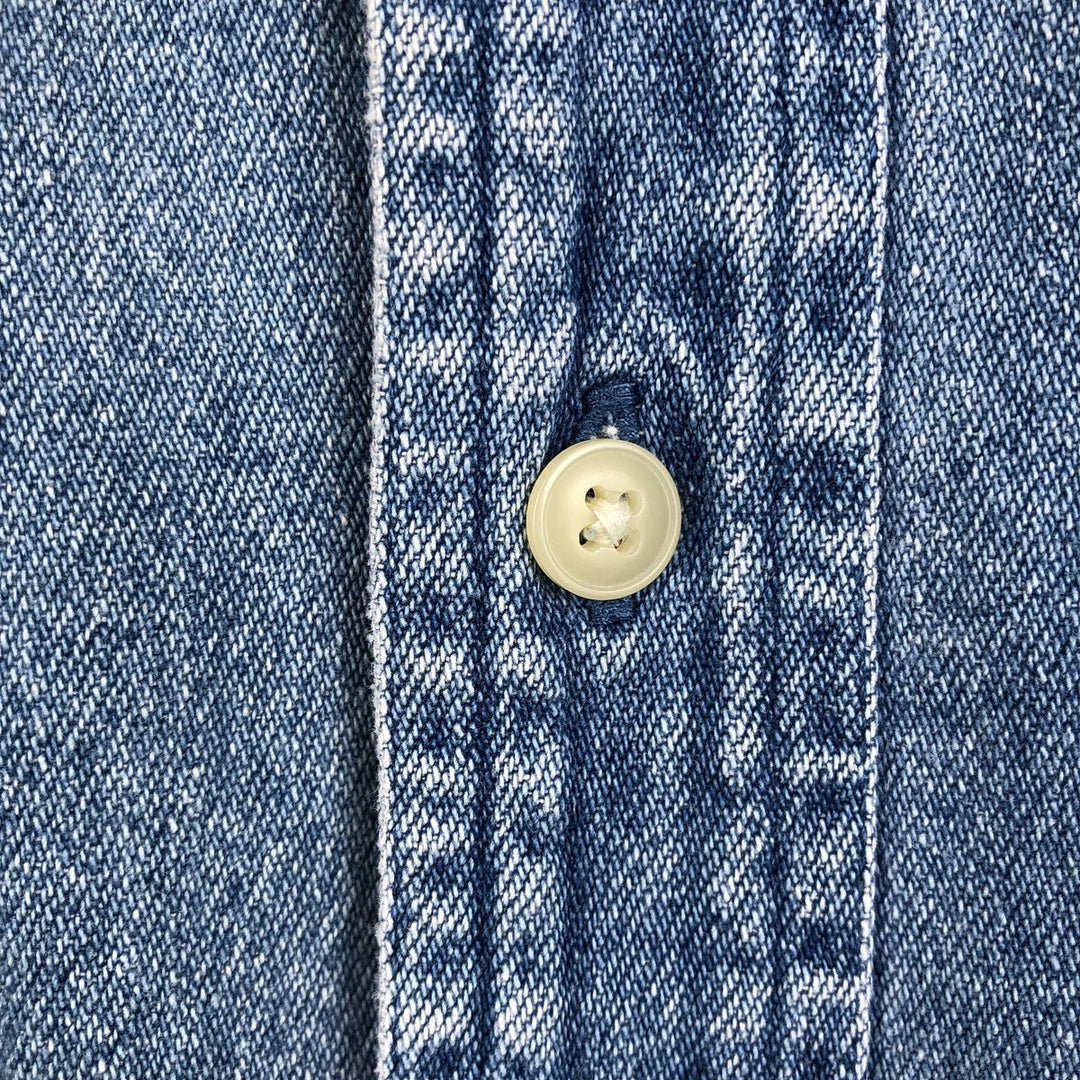 Ralph Lauren CHAPS Long Sleeve Button Down Denim Shirt Men's L Size cotton blue type Vintage Second Hand