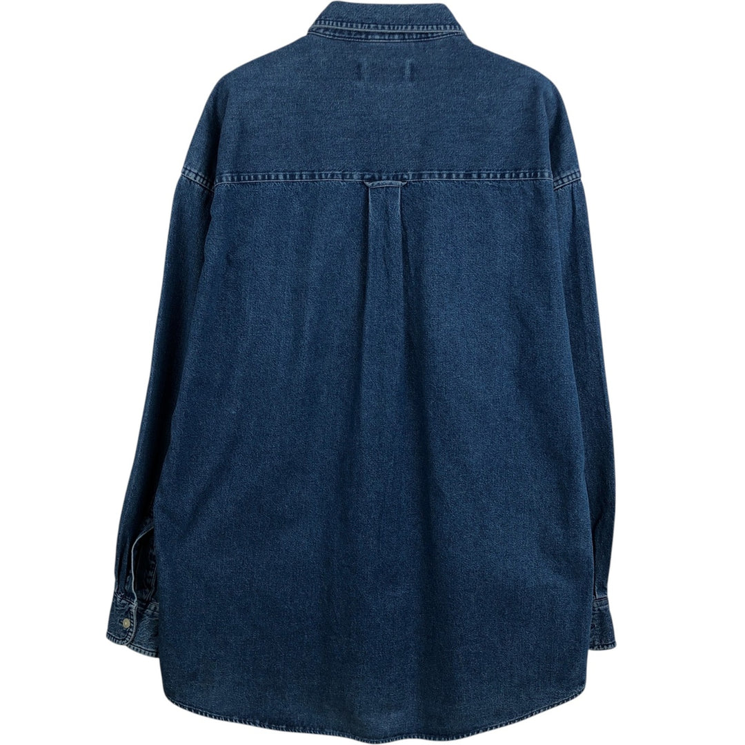 Ralph Lauren CHAPS Long Sleeve Button Down Denim Shirt Men's L Size unclear blue type Vintage Second Hand
