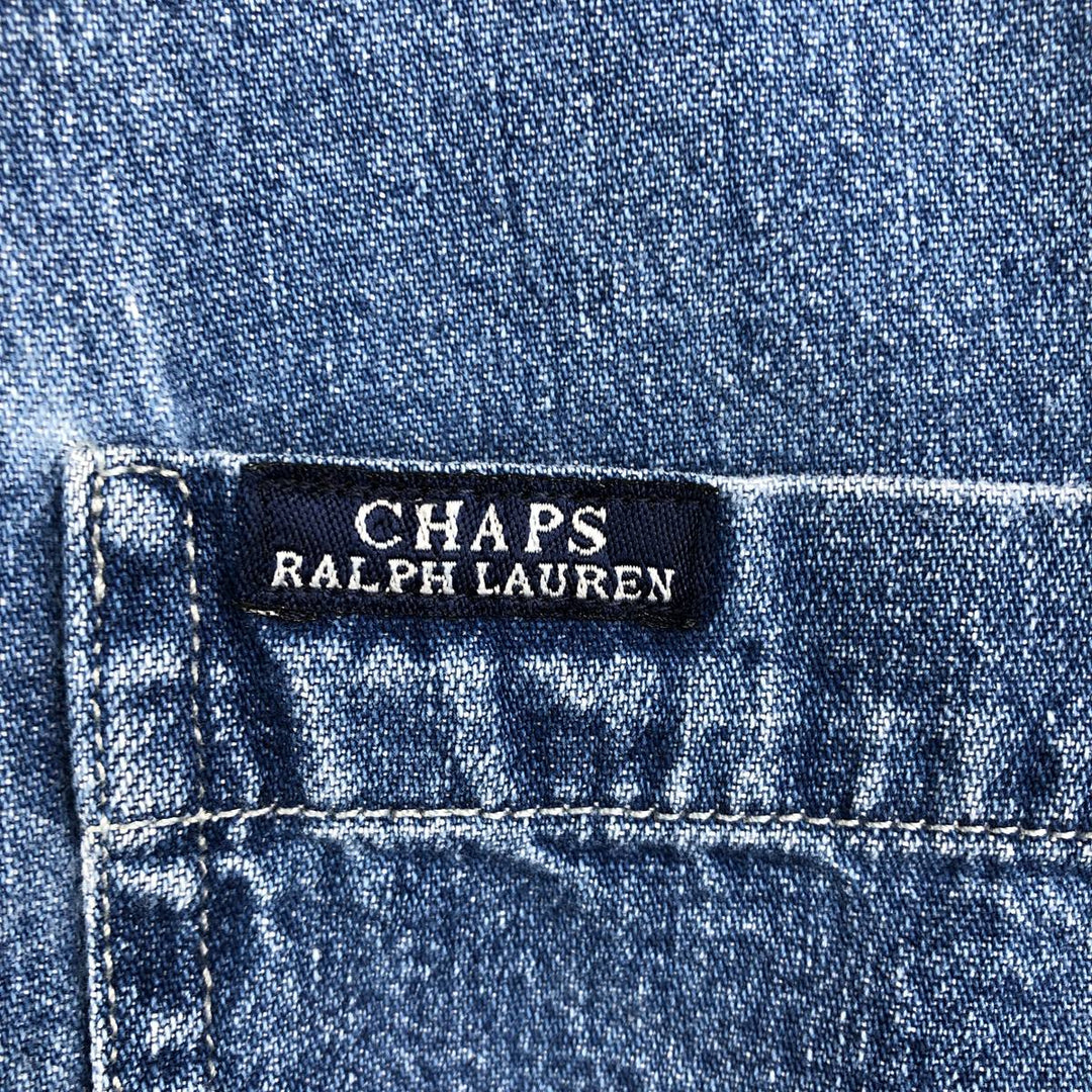 Ralph Lauren CHAPS Long Sleeve Button Down Denim Shirt Men's XL cotton blue type Vintage Second Hand