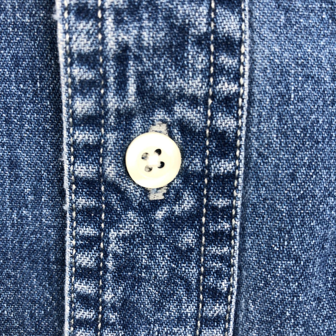 Ralph Lauren CHAPS Long Sleeve Button Down Denim Shirt Men's XL cotton blue type Vintage Second Hand