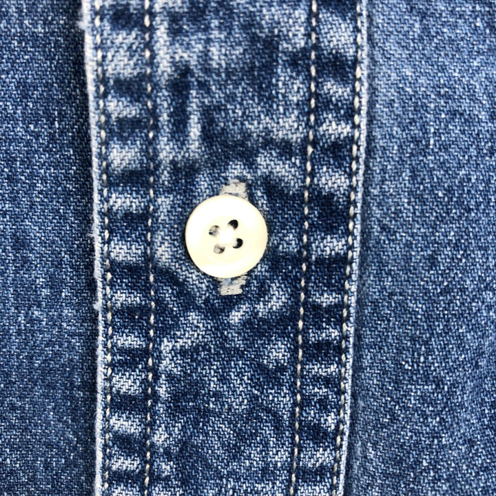 Ralph Lauren CHAPS Long Sleeve Button Down Denim Shirt Men's XL cotton blue type Vintage Second Hand