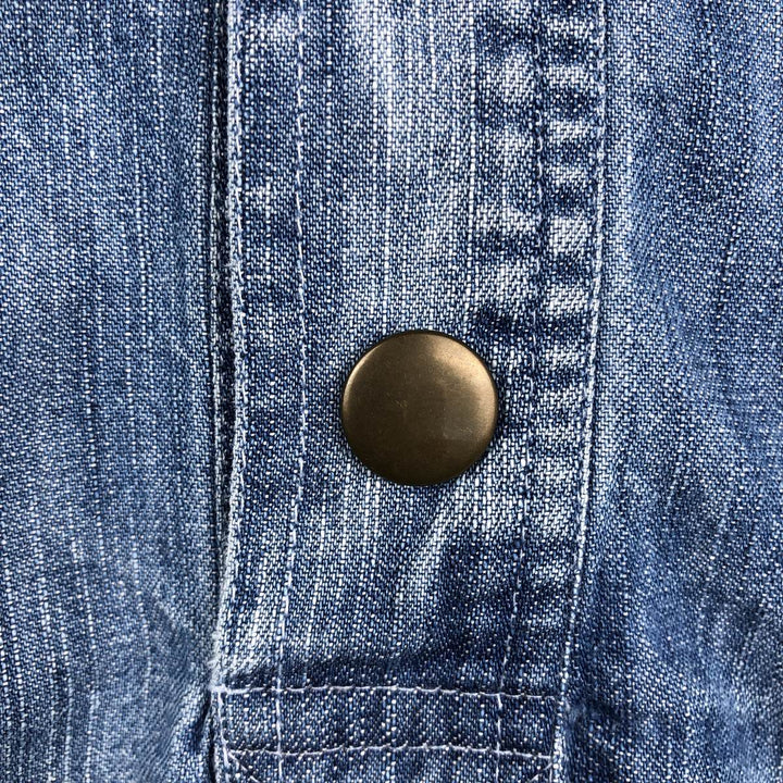 2000'S Orvis Malpai pullover long-sleeve denim shirt, men's size L (approx.) cotton blue type Vintage Second Hand