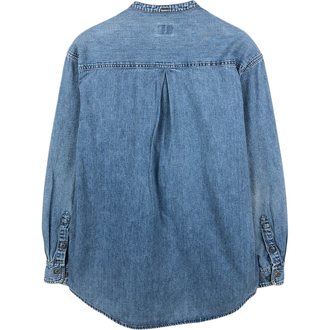 90s-00'S Calvin Klein Jeans Stand Collar Long Sleeve Denim Shirt, Men's Size M (approx.), Vintage cotton blue type Vintage Second Hand