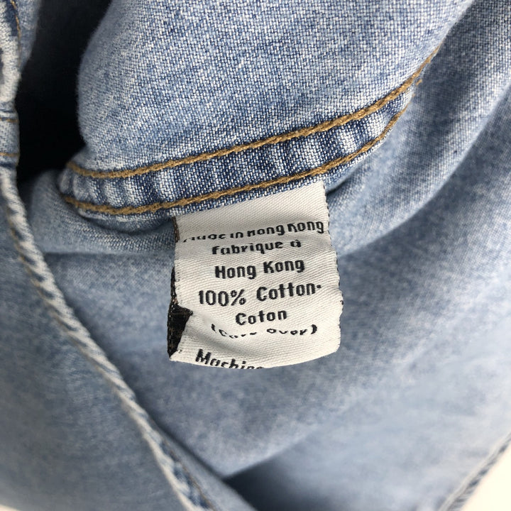 90s-00'S Calvin Klein Jeans Stand Collar Long Sleeve Denim Shirt, Men's Size M (approx.), Vintage cotton blue type Vintage Second Hand
