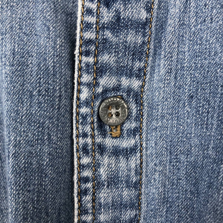 90s-00'S Calvin Klein Jeans Stand Collar Long Sleeve Denim Shirt, Men's Size M (approx.), Vintage cotton blue type Vintage Second Hand