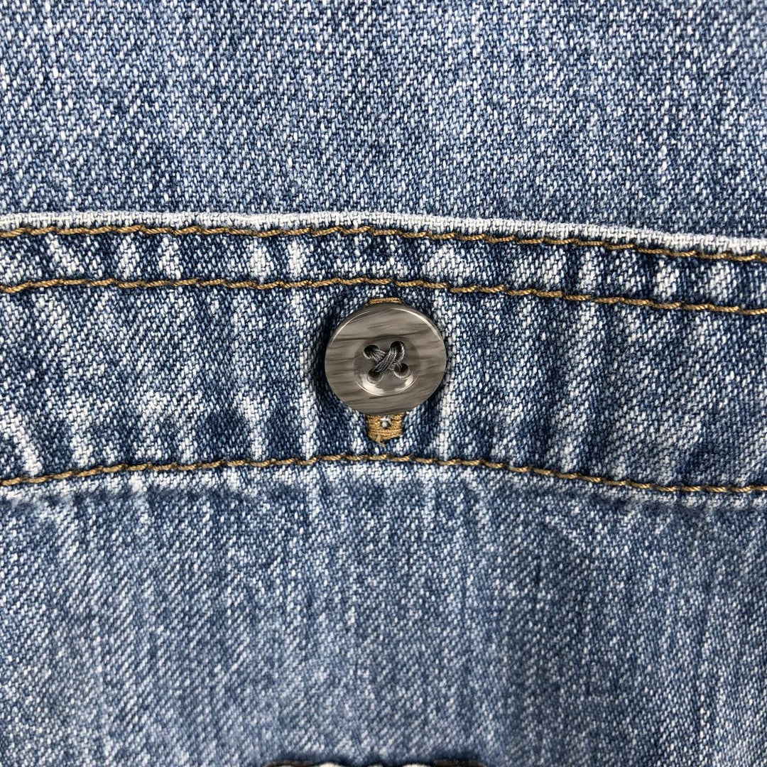 90s-00'S Calvin Klein Jeans Stand Collar Long Sleeve Denim Shirt, Men's Size M (approx.), Vintage cotton blue type Vintage Second Hand