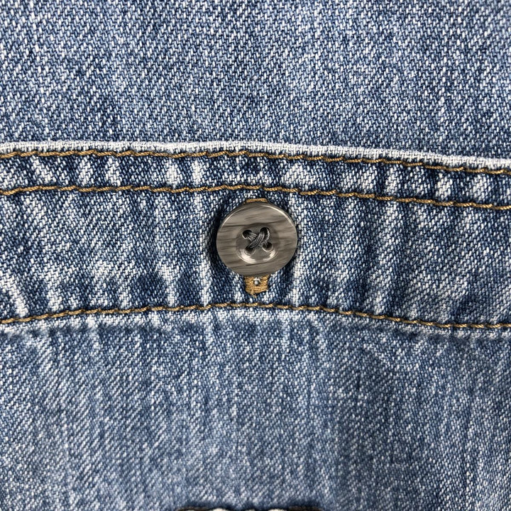 90s-00'S Calvin Klein Jeans Stand Collar Long Sleeve Denim Shirt, Men's Size M (approx.), Vintage cotton blue type Vintage Second Hand
