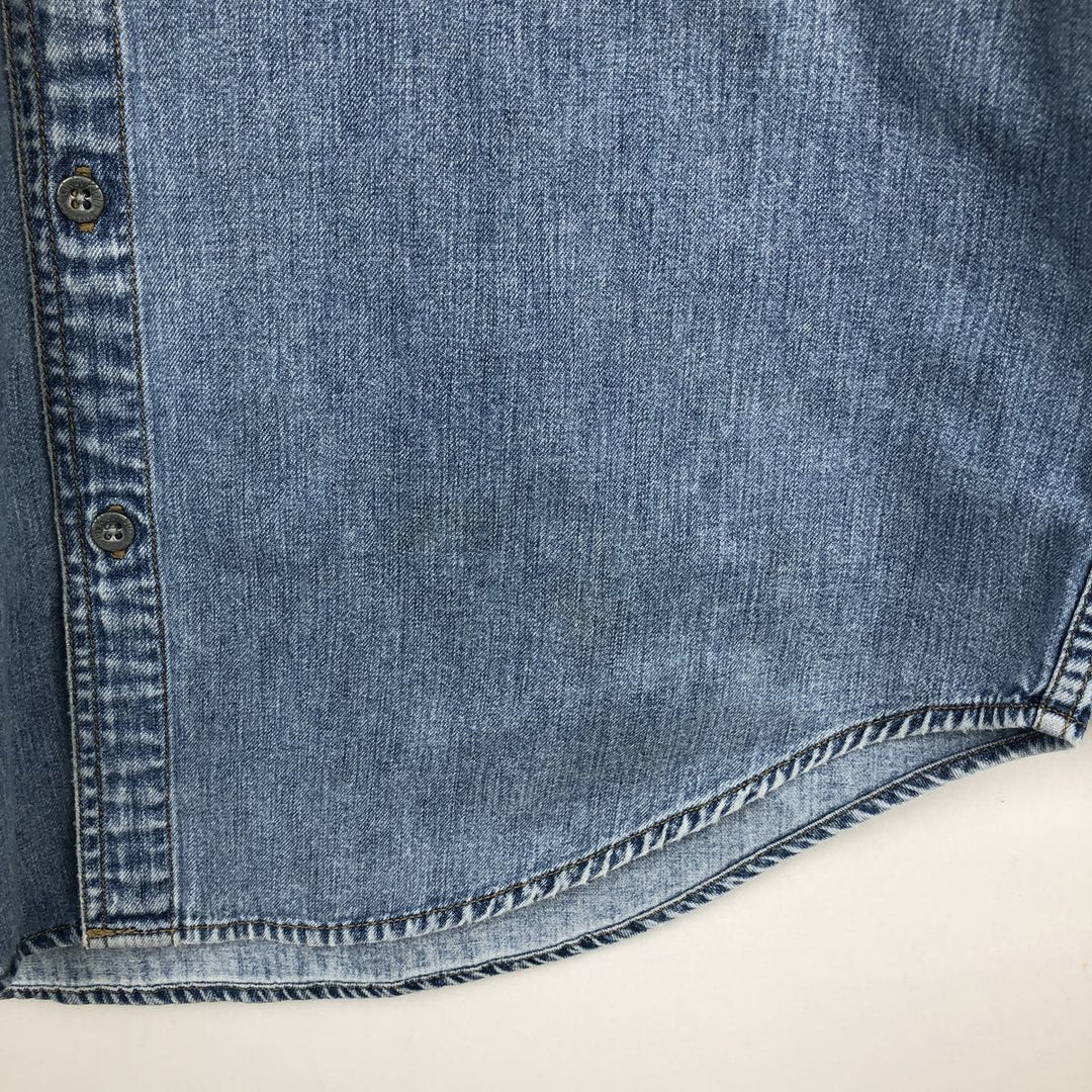 90s-00'S Calvin Klein Jeans Stand Collar Long Sleeve Denim Shirt, Men's Size M (approx.), Vintage cotton blue type Vintage Second Hand