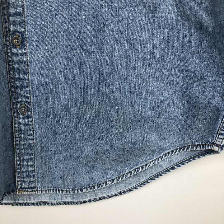 90s-00'S Calvin Klein Jeans Stand Collar Long Sleeve Denim Shirt, Men's Size M (approx.), Vintage cotton blue type Vintage Second Hand