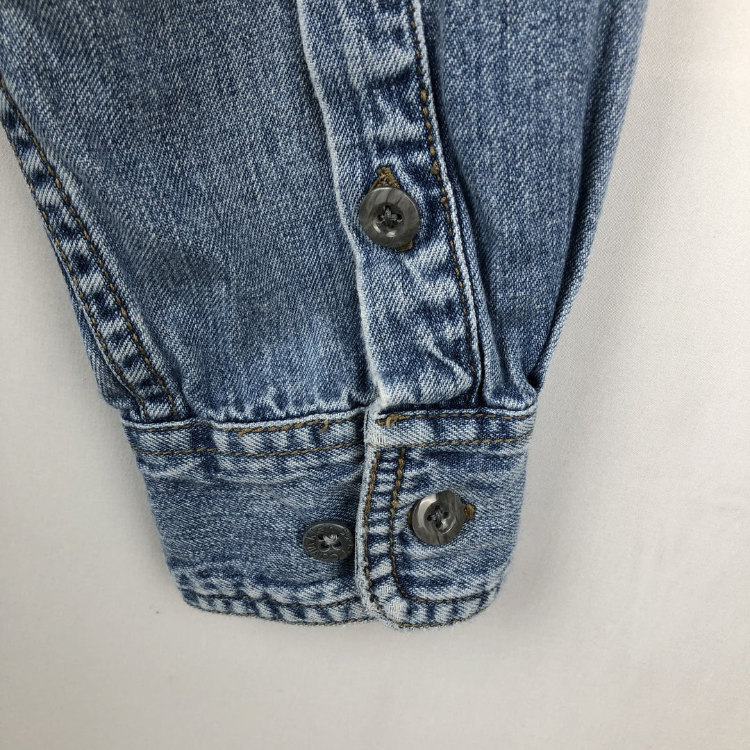 90s-00'S Calvin Klein Jeans Stand Collar Long Sleeve Denim Shirt, Men's Size M (approx.), Vintage cotton blue type Vintage Second Hand