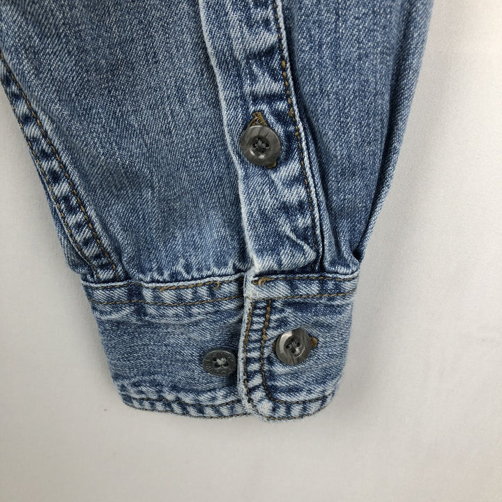 90s-00'S Calvin Klein Jeans Stand Collar Long Sleeve Denim Shirt, Men's Size M (approx.), Vintage cotton blue type Vintage Second Hand