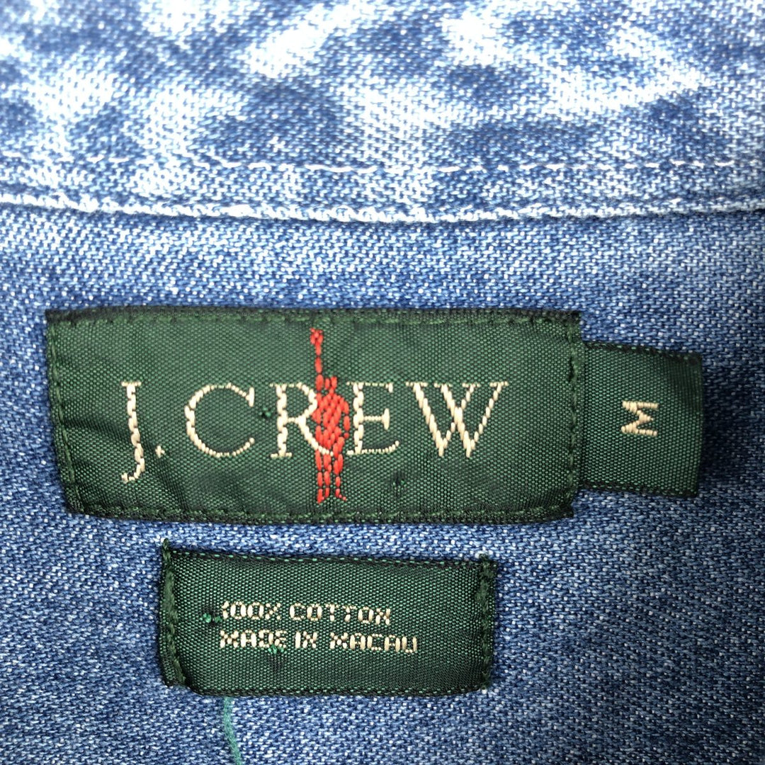90'S J.Crew Long-Sleeve Denim Shirt, Men's Size M (approx.), Vintage cotton blue type Vintage Second Hand