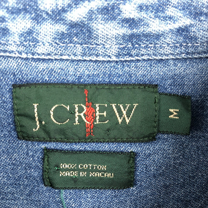 90'S J.Crew Long-Sleeve Denim Shirt, Men's Size M (approx.), Vintage cotton blue type Vintage Second Hand