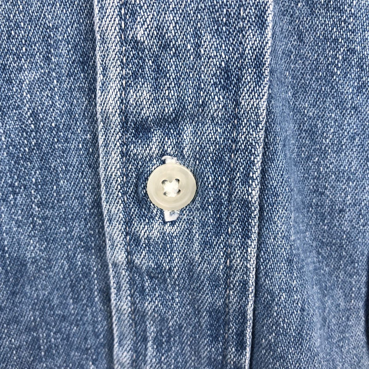 St. John's Bay Long-Sleeve Button-Down Denim Shirt, Men's Size M (Equivalent), Vintage cotton blue type Vintage Second Hand