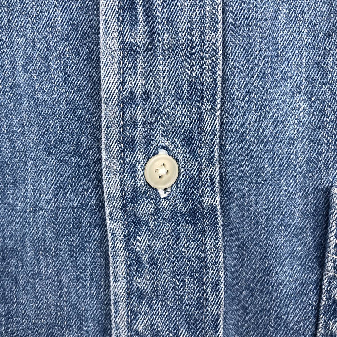 St. John's Bay Long-Sleeve Button-Down Denim Shirt, Men's Size M (Equivalent), Vintage cotton blue type Vintage Second Hand